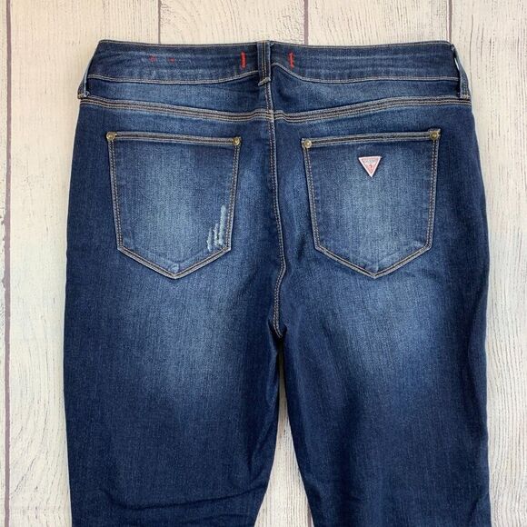 Guess Jeans 30 X 32 Dark Wash Mid Rise Curvy Skinny - Picture 7 of 16